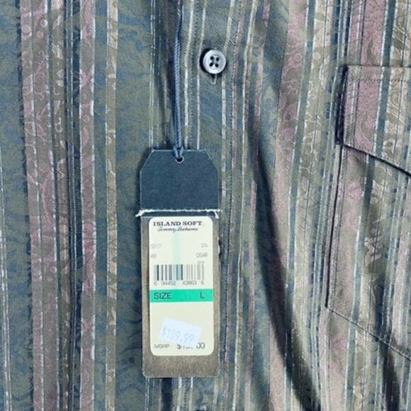 Tommy Bahama Mens Island Soft Cotton Button Down Shirt Rust Brown Large L NWT - Picture 6 of 6